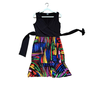 Donna Black and Red Fit and Flare Cocktail Dress